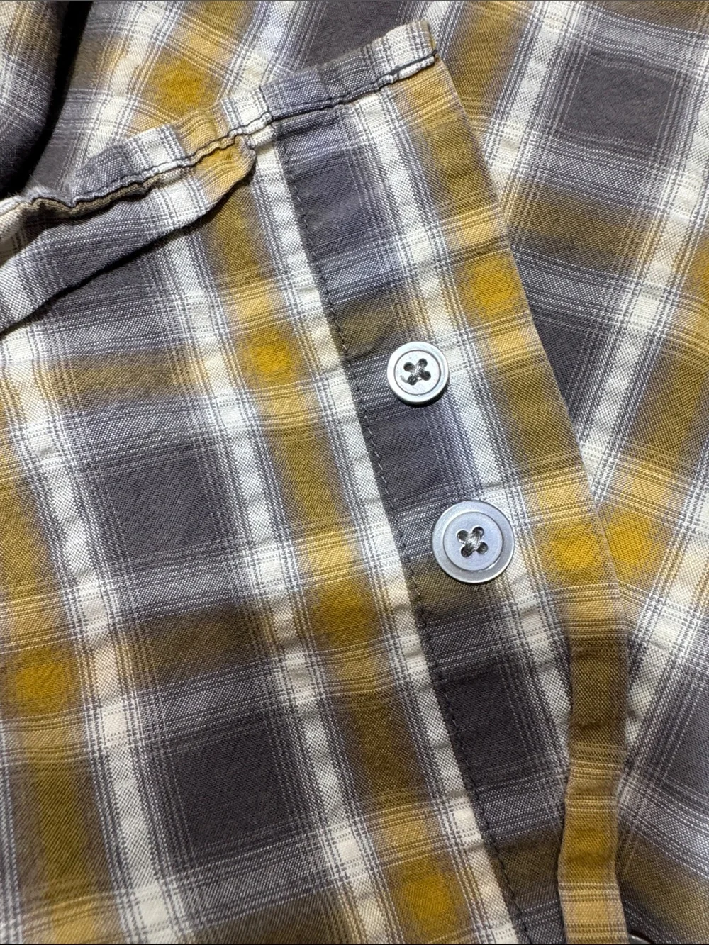 Banana Republic Yellow & Gray Plaid Lightweight Shirt Jacket